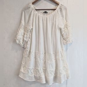 STACCATO white lace pheasant mini dress tunic